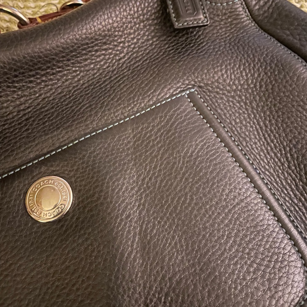 Coach Men's Dark Brown Leather Messenger Bag